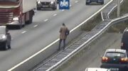 Man steekt de Rijksweg A1 bij Hoevelaken over