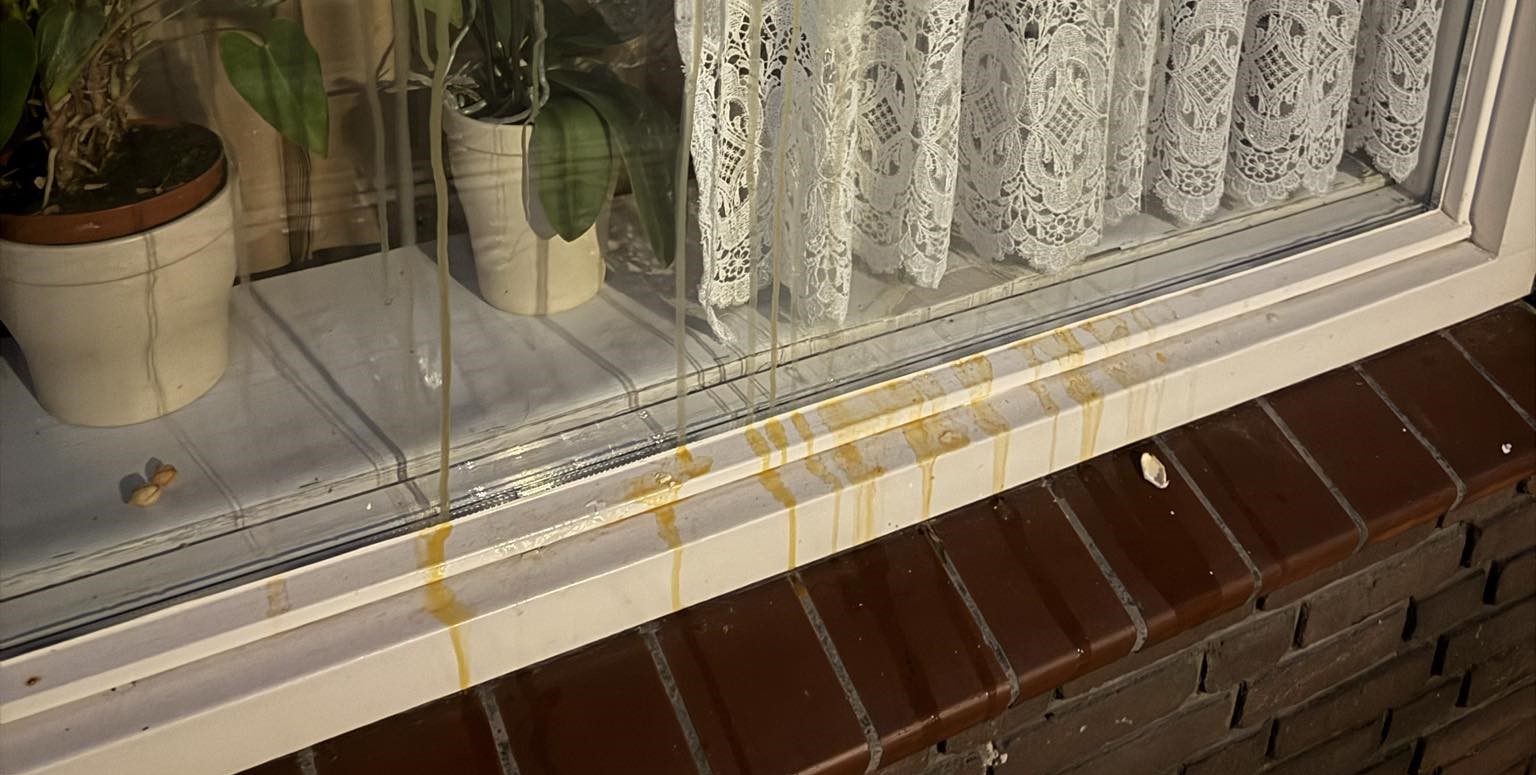 Huizen Tuinstraat Nijkerk met eieren bekogeld