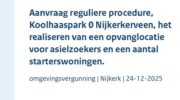 Aanvraag ingediend voor asielzoekerscentrum Koolhaaspark Nijkerkerveen