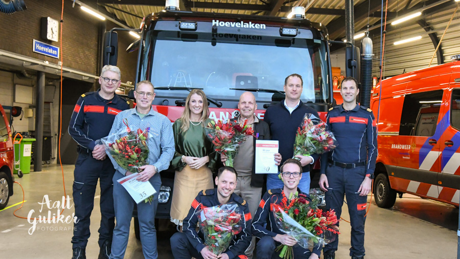 Jubilarissen en bevorderingen markeren nieuwjaarsreceptie Brandweer Hoevelaken