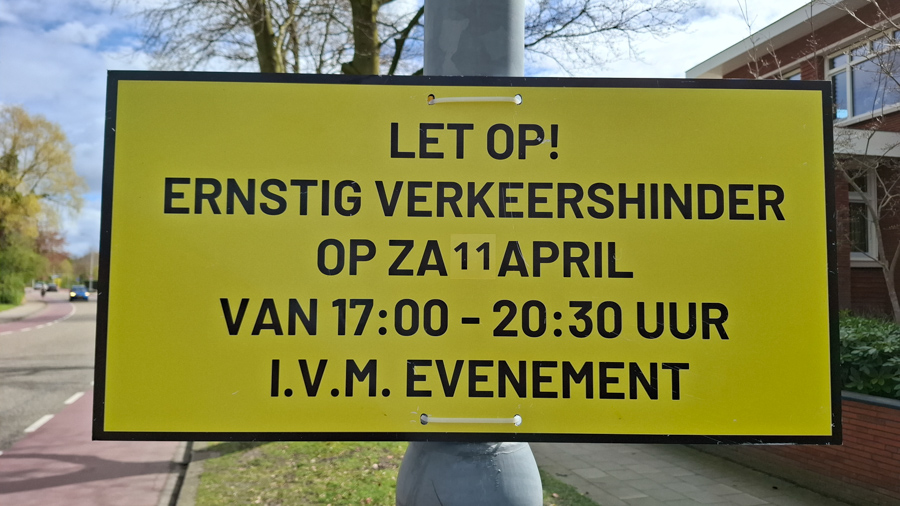 Verkeershinder op 11 april
