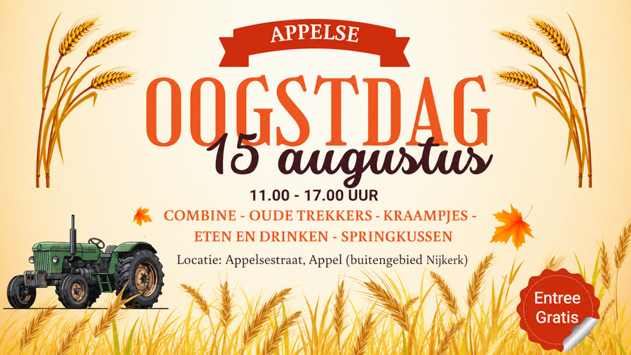 Eerste Appelse Oogstdag zet agrarisch buitengebied van Nijkerk op de kaart