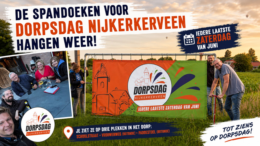Spandoeken Dorpsdag Nijkerkerveen weer zichtbaar in het dorp