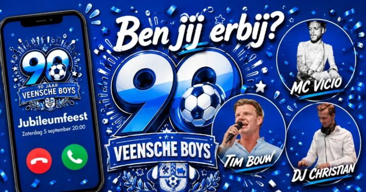 Veensche Boys houdt jubileumfeest ivm 90-jarige bestaan
