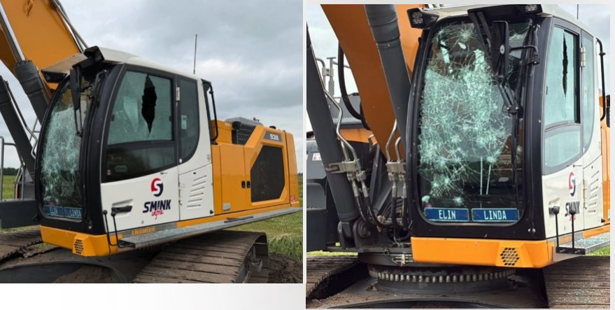 Graafmachine van Nijkerks bedrijf voor 20.000 euro vernield