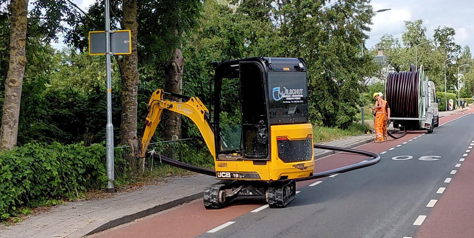 Werkzaamheden aan elektranet op Vrouwenweg Nijkerkerveen