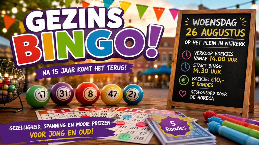 Gezinsbingo keert na vijftien jaar terug op het Plein in Nijkerk
