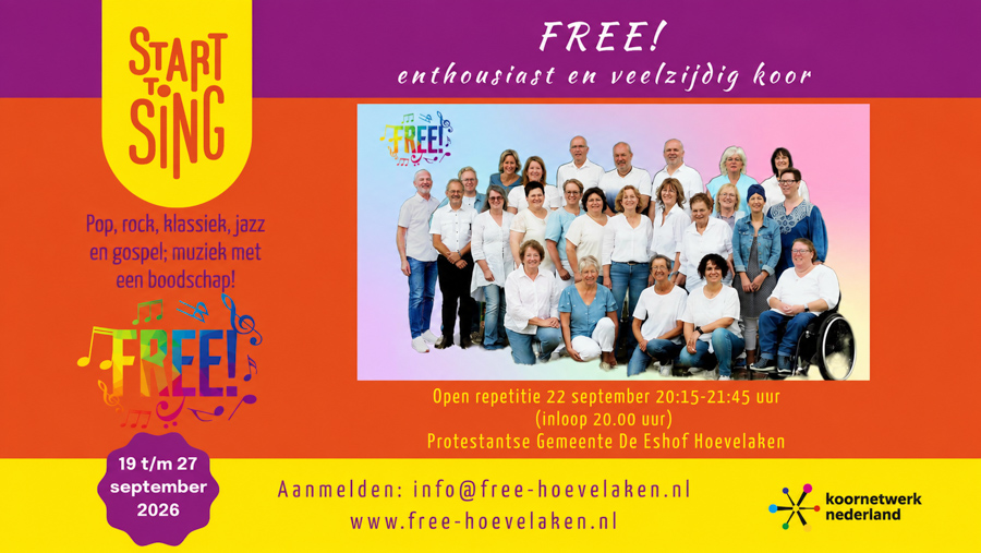 Free! Hoevelaken opent de deuren tijdens landelijke campagneweek Start to Sing