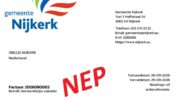 Nepbrief van de gemeente Nijkerk in omloop over thuisbatterij