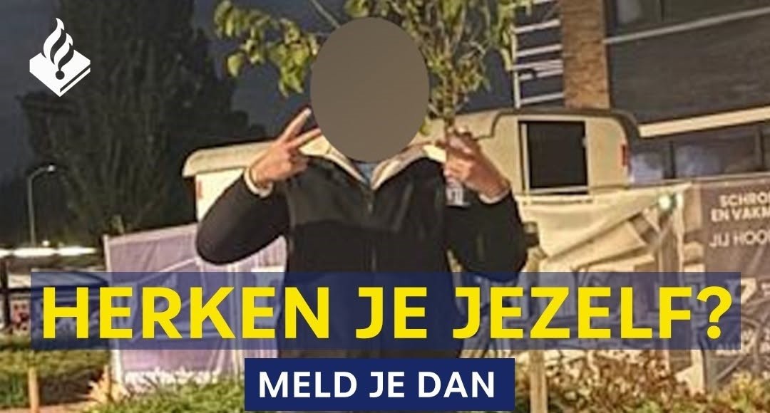 Politie toont geblurde beelden van verdachte vernieling regenboogpad Nijkerk