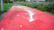 Opnieuw bekladding van regenboogpad in Nijkerk