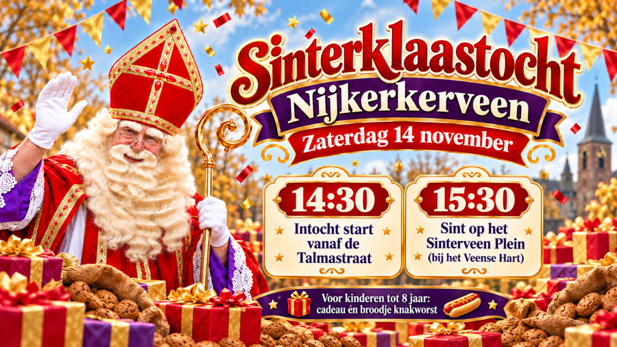 Intocht Sinterklaas in Nijkerkerveen